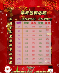 平安夜+耶誕節 包夜福利  瑤瑤 Gleezy： mz6399  LINE： mz639